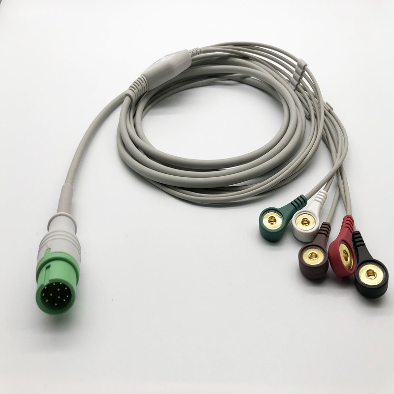 Comen 3 Lead 12 Pin ECG kabel EKG langsung terhubung untuk STAR8000E STAR8000F STAR8000H