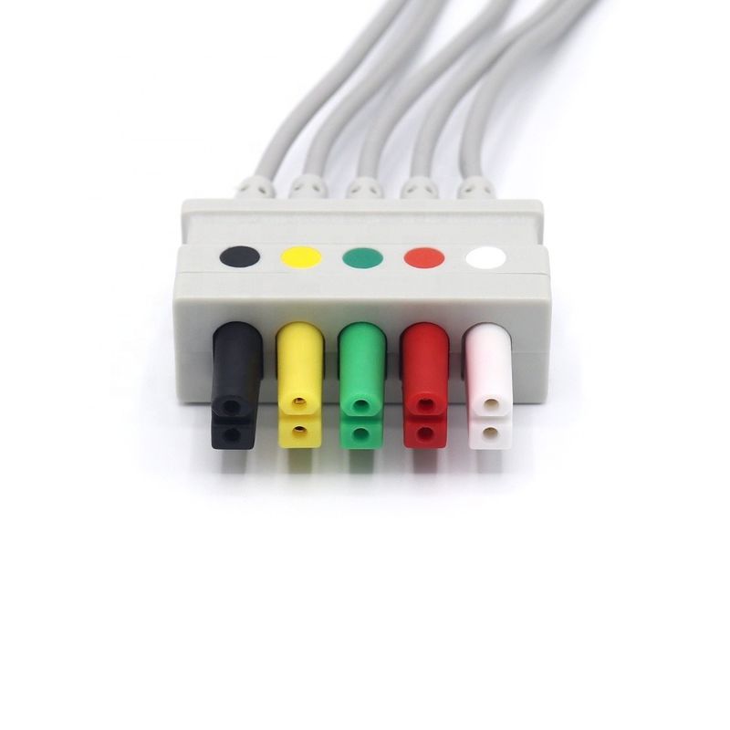 Kabel EKG stabil bebas lateks, 0012-00-1261-07 AHA IEC Kabel EKG