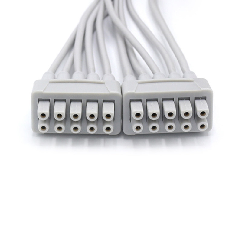 GE Marquette EKG Kabel 10 Led Warna Abu-abu Kompatibel Stabil