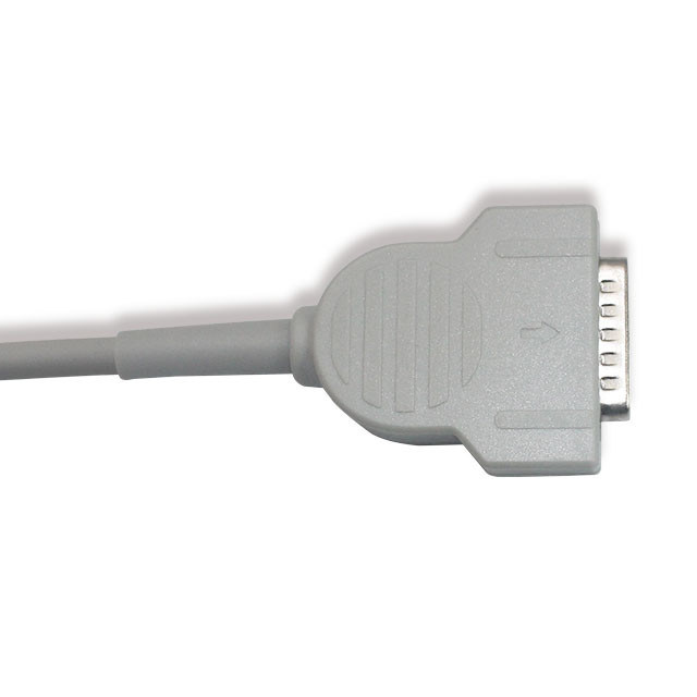 10 lead 12 lead kabel EKG 15 pin abu-abu warna multi fungsi