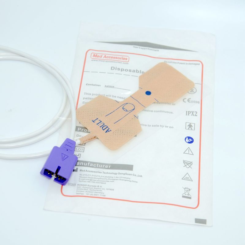 Sensor oksimeter sekali pakai yang tidak beracun, Sensor Spo2 Pediatrik Nellcor Portable