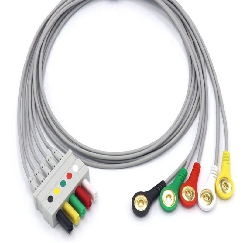 Kabel EKG stabil bebas lateks, 0012-00-1261-07 AHA IEC Kabel EKG