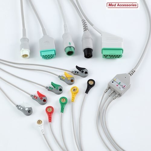 Aksesoris Medis Kabel Monitor ECG BCI Medikal 6 Pin 5 Leads Multipurpose 0.9m Ukuran
