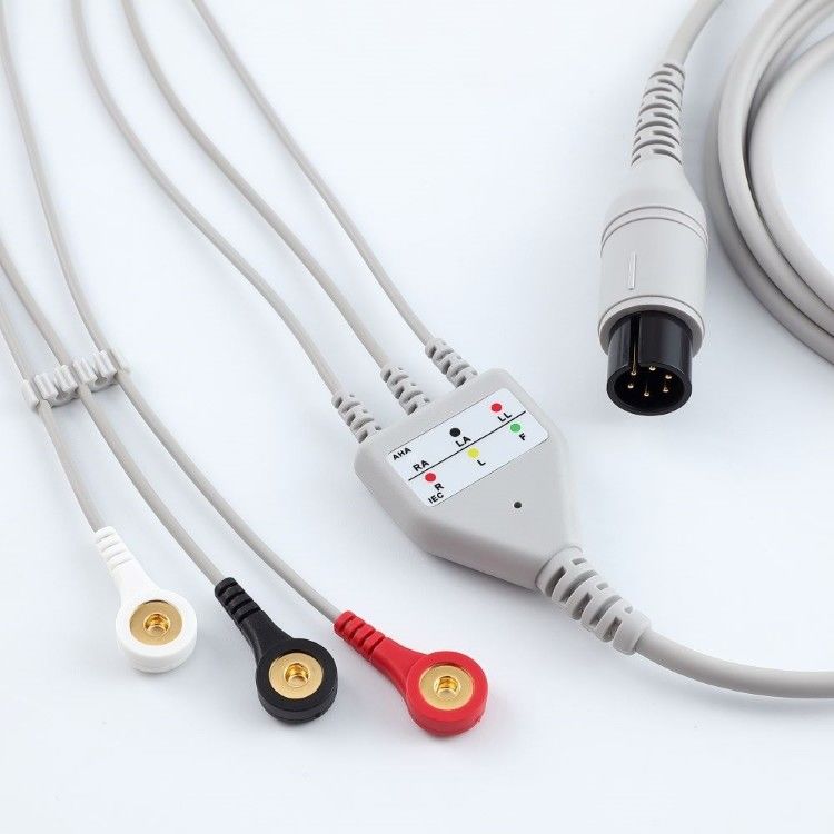 Aksesoris Medis Kabel Monitor ECG BCI Medikal 6 Pin 5 Leads Multipurpose 0.9m Ukuran