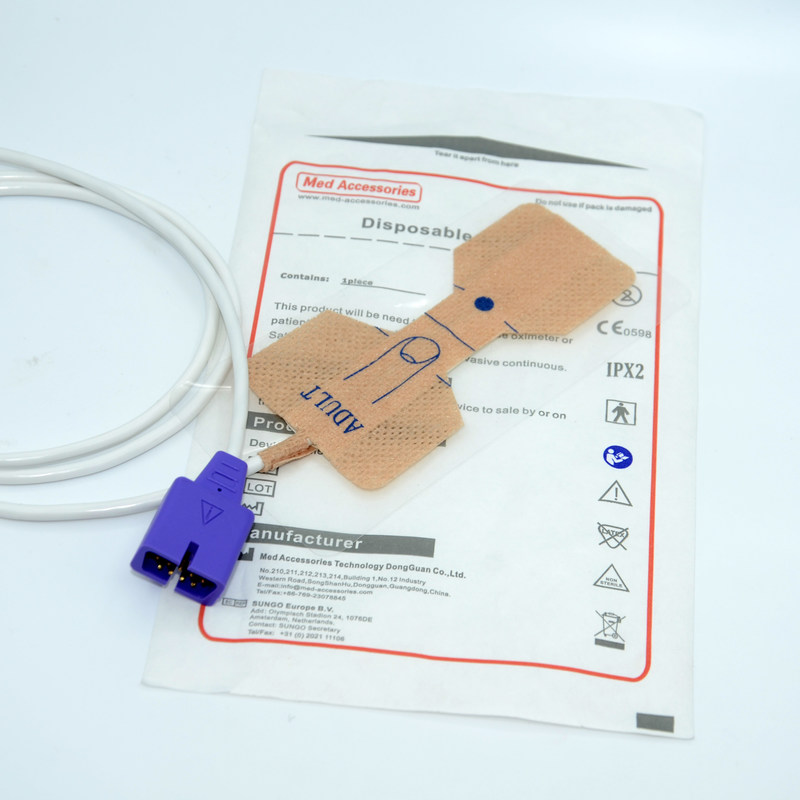 Adult Disposable Spo2 Sensor Perekat tahan lama Untuk merek utama monitor Kompatibel Nellcor
