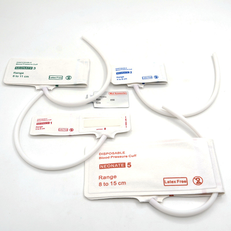 Med Aksesoris ISO13485 NIBP Cuff Bahan TPU sekali pakai untuk bayi dewasa
