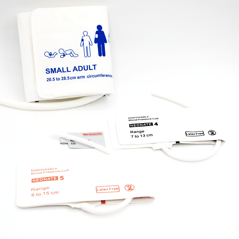 Med Aksesoris ISO13485 NIBP Cuff Bahan TPU sekali pakai untuk bayi dewasa