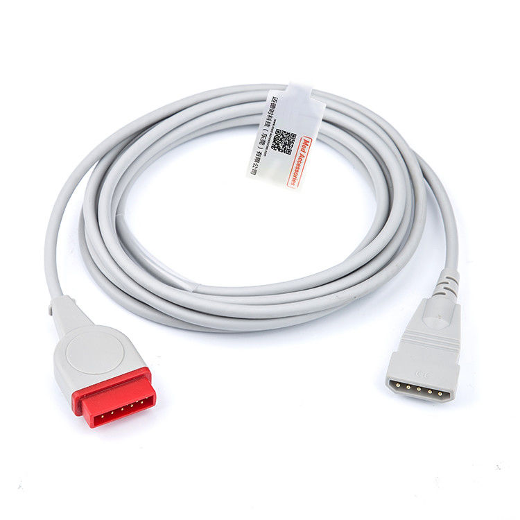 Tekanan Darah Invasif IBP Adaptor Kabel GE Perawatan Kesehatan Transducer 11 Pin Med Aksesoris