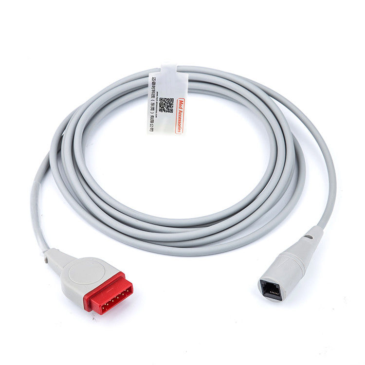 Tekanan Darah Invasif IBP Adaptor Kabel GE Perawatan Kesehatan Transducer 11 Pin Med Aksesoris