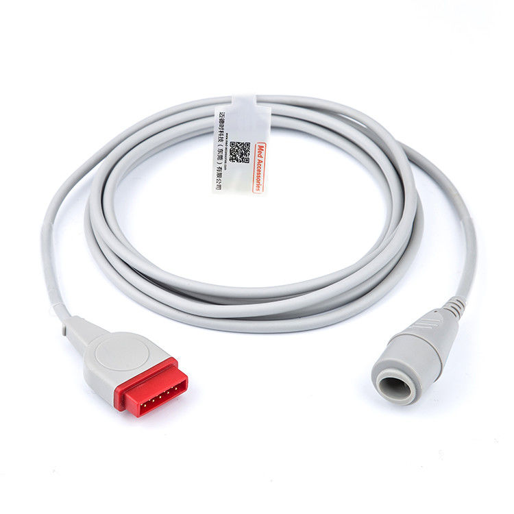 Tekanan Darah Invasif IBP Adaptor Kabel GE Perawatan Kesehatan Transducer 11 Pin Med Aksesoris