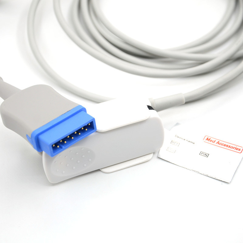 Dash 2000/3000 yang dapat digunakan kembali Kompatibel GE 11Pin Solar 8000/8000M Clip Finger Monitor Sensor SpO2 Kabel