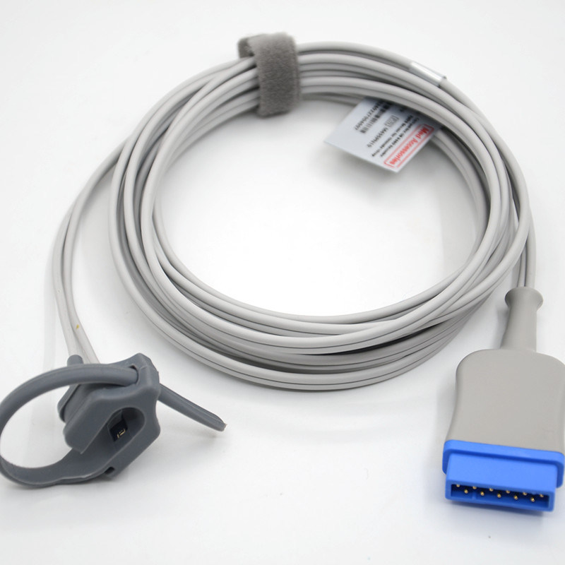 Penggunaan Ulang Dewasa Soft tip spo2 Sensor Probe tali spo2 sensor kompatibel GE Marquette 11pin Ge spo2 sensor