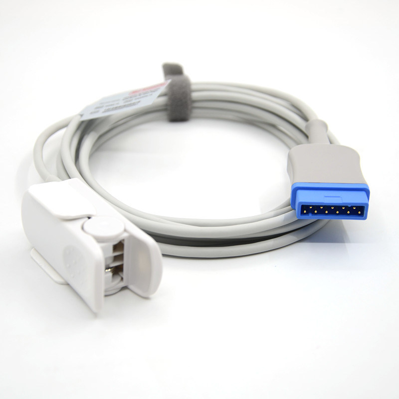 GE 11 pin Jari Dewasa TPU Gray Spo2 Sensor Kabel Paket Tunggal untuk Semua Tipe Pasien