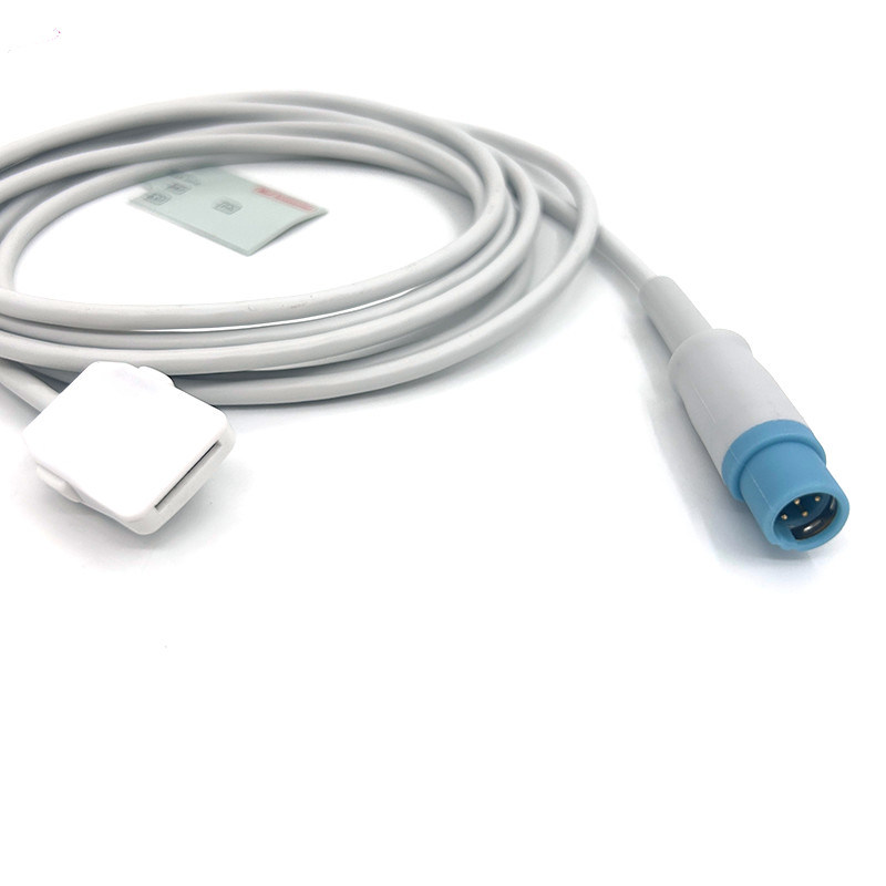 TPU Gray Spo2 Sensor Cable Single Pack Untuk Semua Tipe Pasien Untuk Masimo 7 Pin To Drager