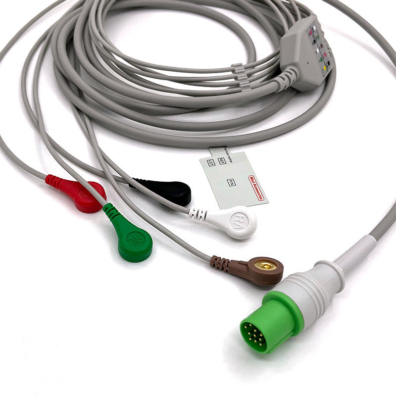 GE Helige 10 Pin EKG 5lead EKG Med Aksesoris Kabel Monitor EKG Medis Multipurpose 0.9m Ukuran