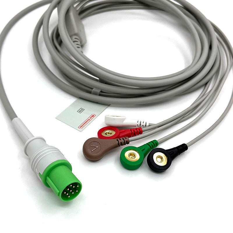 GE Helige 10 Pin EKG 5lead EKG Med Aksesoris Kabel Monitor EKG Medis Multipurpose 0.9m Ukuran
