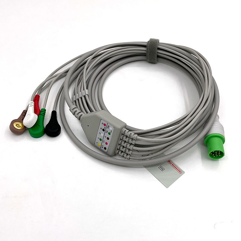 GE Helige 10 Pin EKG 5lead EKG Med Aksesoris Kabel Monitor EKG Medis Multipurpose 0.9m Ukuran
