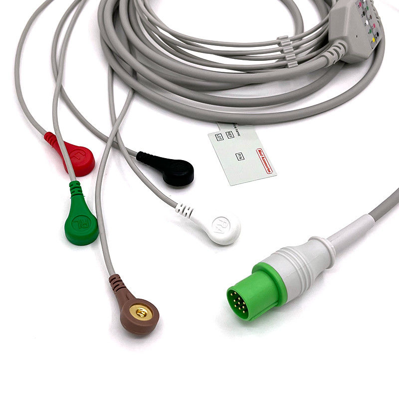 GE Helige 10 Pin EKG 5lead EKG Med Aksesoris Kabel Monitor EKG Medis Multipurpose 0.9m Ukuran