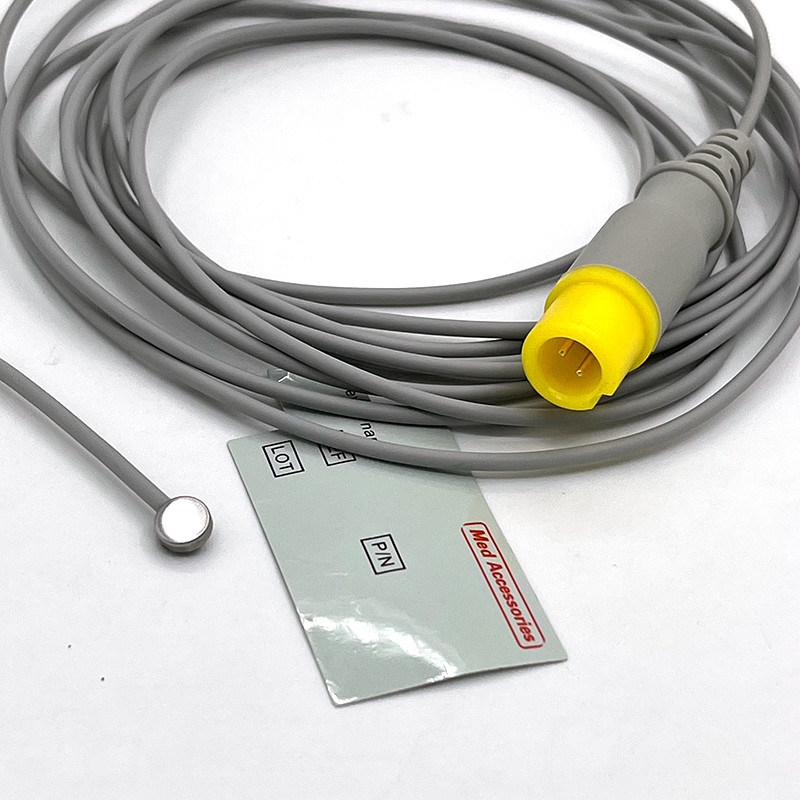 Kompatibel dengan Mindray Sensor Suhu Medis Probe 2 Pin Digunakan Lagi Untuk Pediatrik