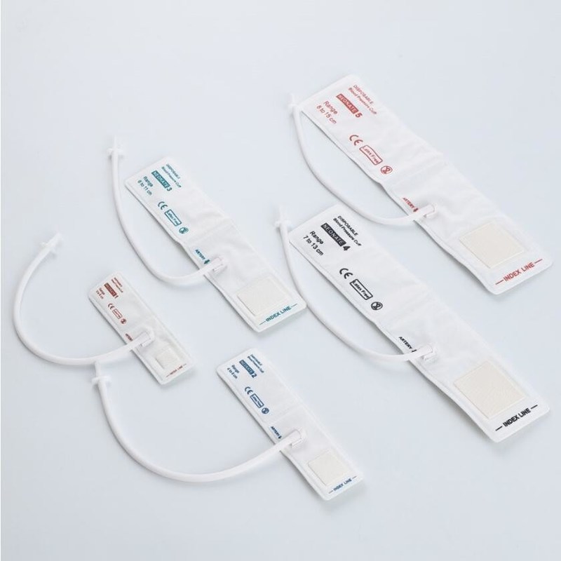 Disposable NIBP Cuff All Size Air Hose Bahan TPU Pilihan Anak Dewasa Kecil Bayi Baru Lahir