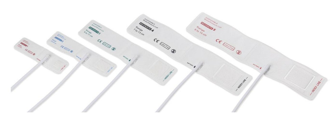 Disposable NIBP Cuff All Size Air Hose Bahan TPU Pilihan Anak Dewasa Kecil Bayi Baru Lahir