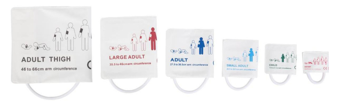 Disposable NIBP Cuff All Size Air Hose Bahan TPU Pilihan Anak Dewasa Kecil Bayi Baru Lahir