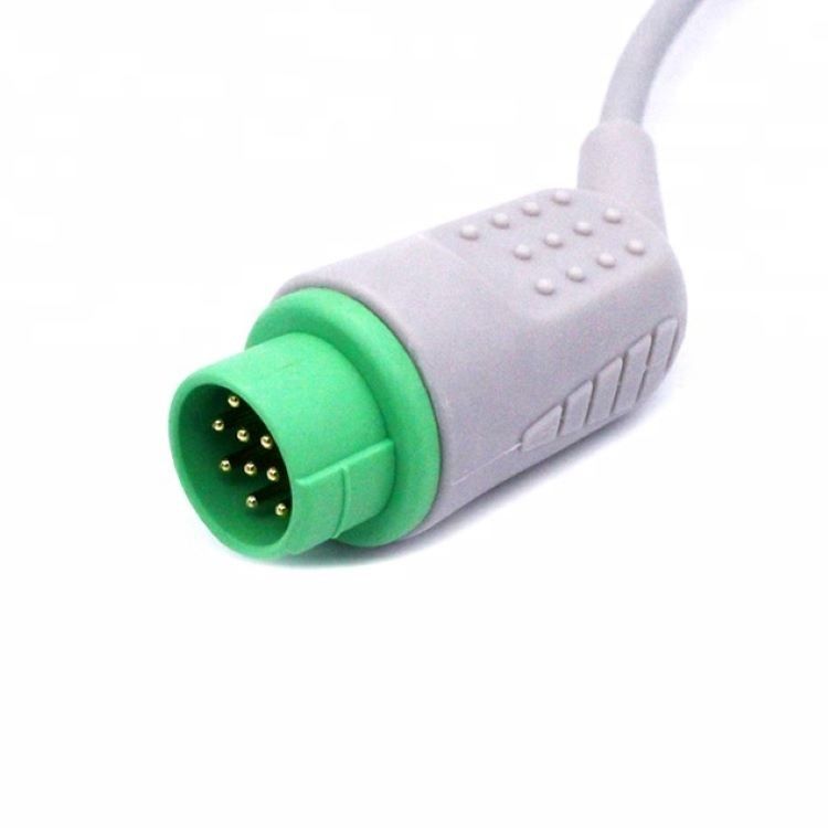 Monitor Perawatan Medis Aksesoris Biolight ECG Kabel 12 Pin 5 Leads Grabber End Satu bagian 3.4m Ukuran