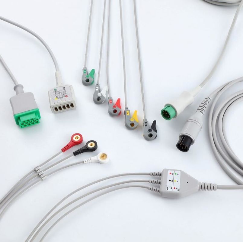 GE Helige 10 Pin ECG Monitor Kabel Untuk Aksesoris Medis 0.9m Ukuran