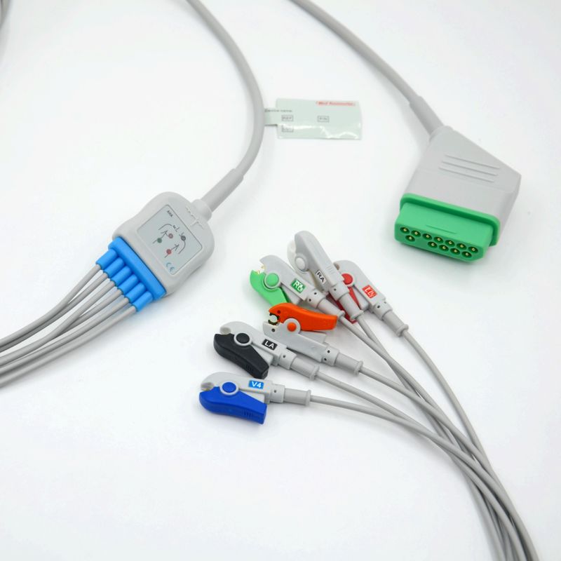 Kompatibel Nihon Kohden 12 Pin 6 Led ECG Monitor Kabel Untuk Aksesoris Medis