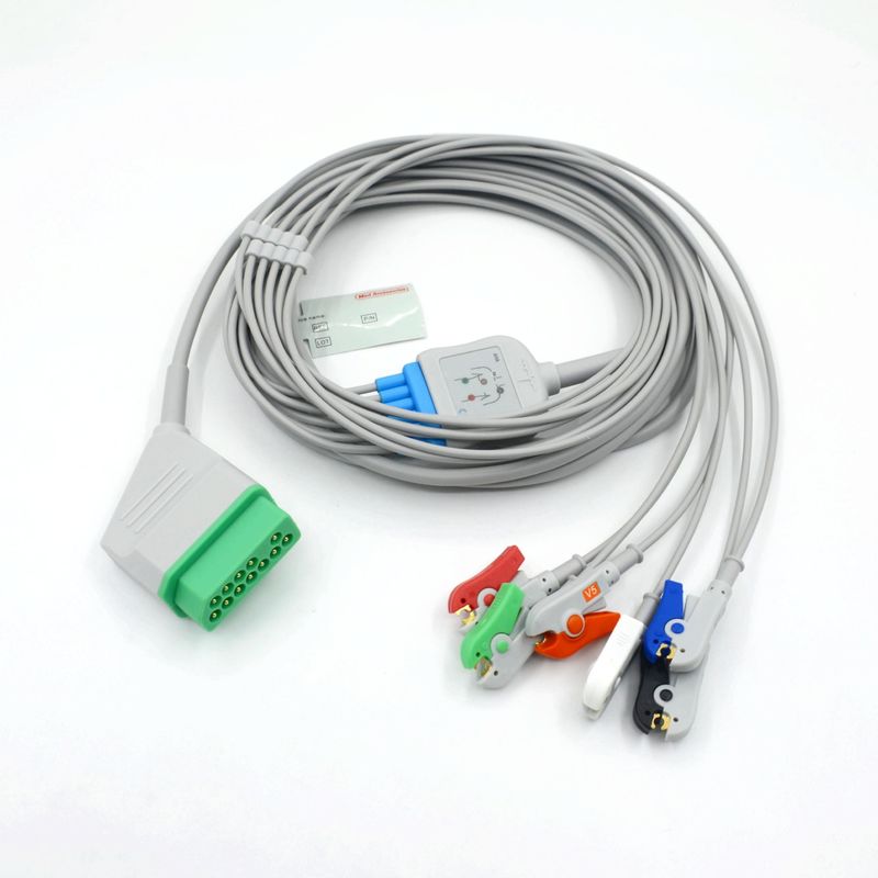 Kompatibel Nihon Kohden 12 Pin 6 Led ECG Monitor Kabel Untuk Aksesoris Medis