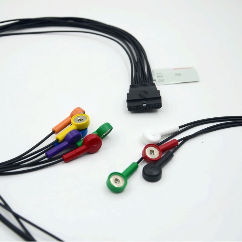 Kompatibel Schiller 10 Lead EKG Patient Kabel Schiller untuk Schiller MS-12 Biru ECG Kabel