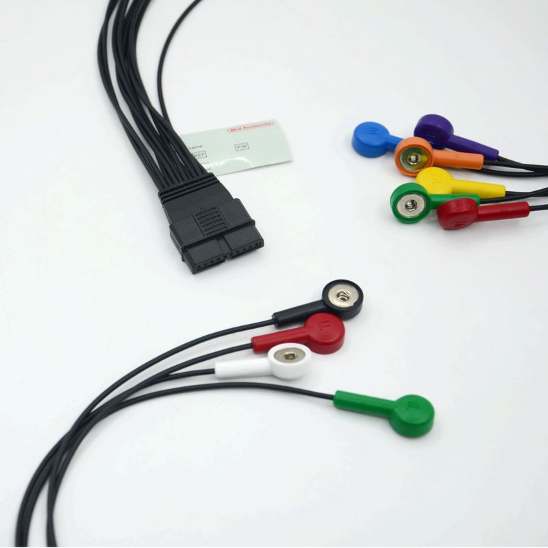 Kompatibel Schiller 10 Lead EKG Patient Kabel Schiller untuk Schiller MS-12 Biru ECG Kabel