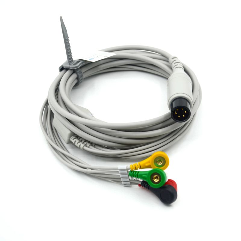 Compatible AAMI Compatible 5 Lead ECG Cable IEC Snap For Medical Accessories