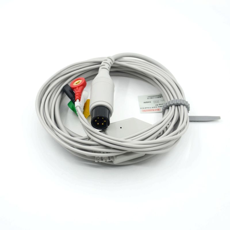 Compatible AAMI Compatible 5 Lead ECG Cable IEC Snap For Medical Accessories