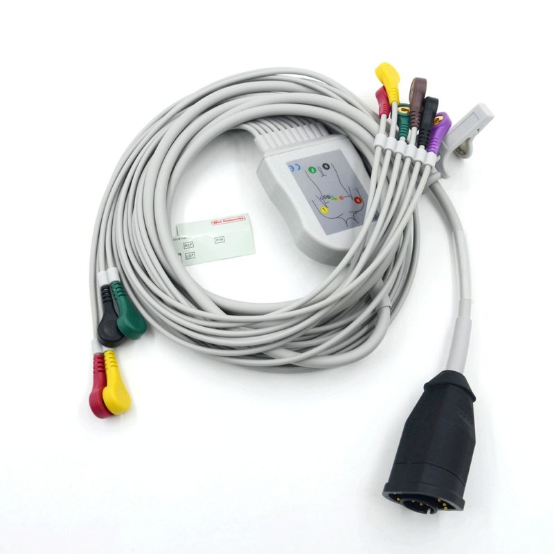 Kompatibel Zoll 10 Leads Snap Tipe IEC Standar EKG Kabel dan kabel
