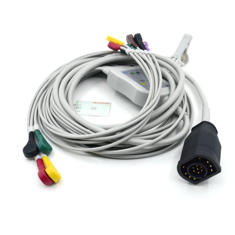 Kompatibel Zoll 10 Leads Snap Tipe IEC Standar EKG Kabel dan kabel