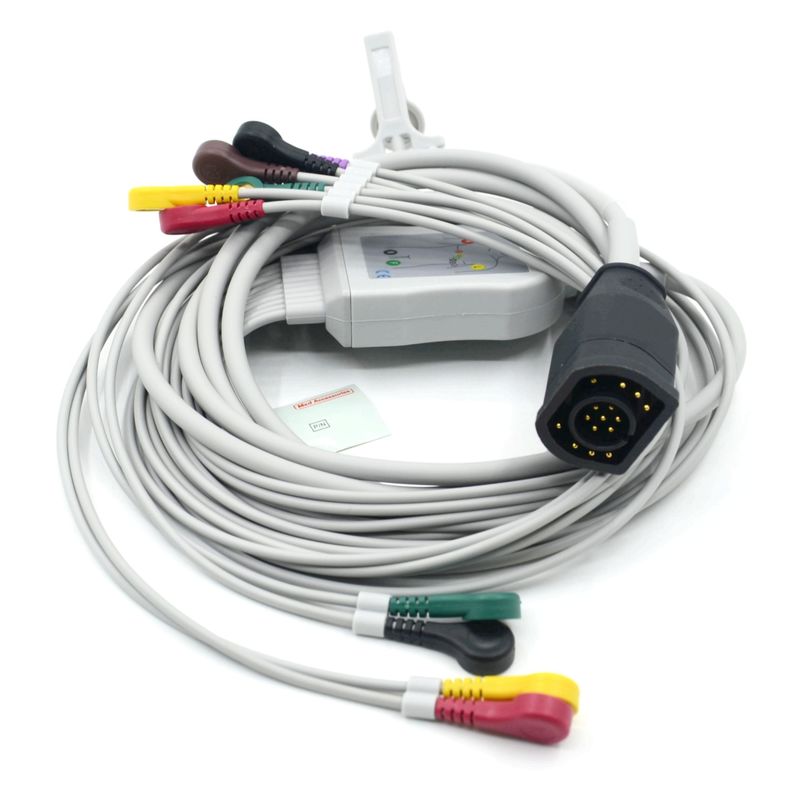 Kompatibel Zoll 10 Leads Snap Tipe IEC Standar EKG Kabel dan kabel