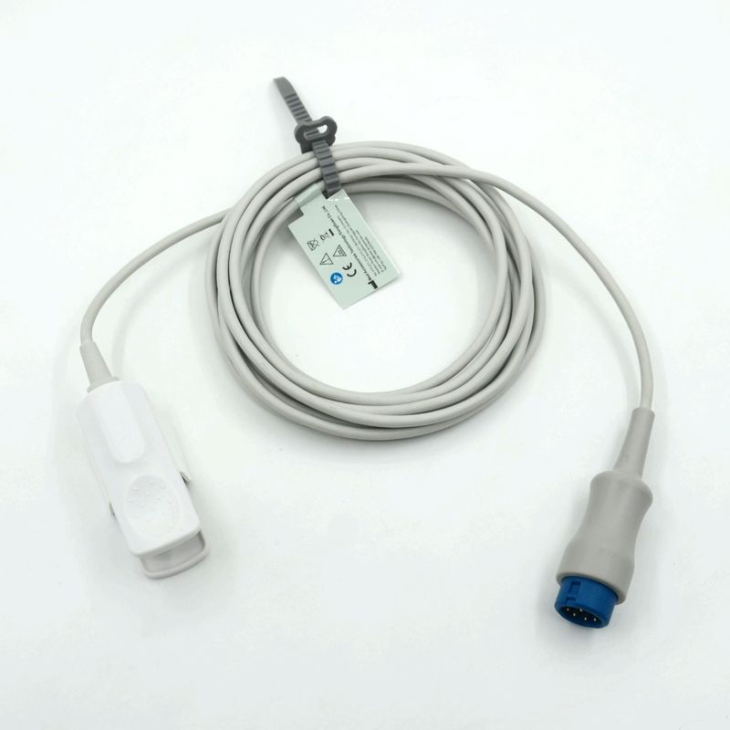 Produsen Monitor Aksesoris Clip Dewasa yang Dapat Digunakan Lagi Sensor SpO2 Mindray Kompatibel untuk T5/T8,7pin,3m