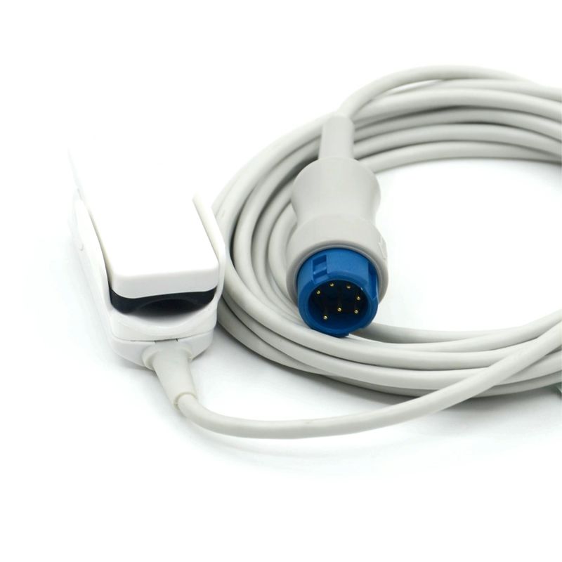 Produsen Monitor Aksesoris Clip Dewasa yang Dapat Digunakan Lagi Sensor SpO2 Mindray Kompatibel untuk T5/T8,7pin,3m