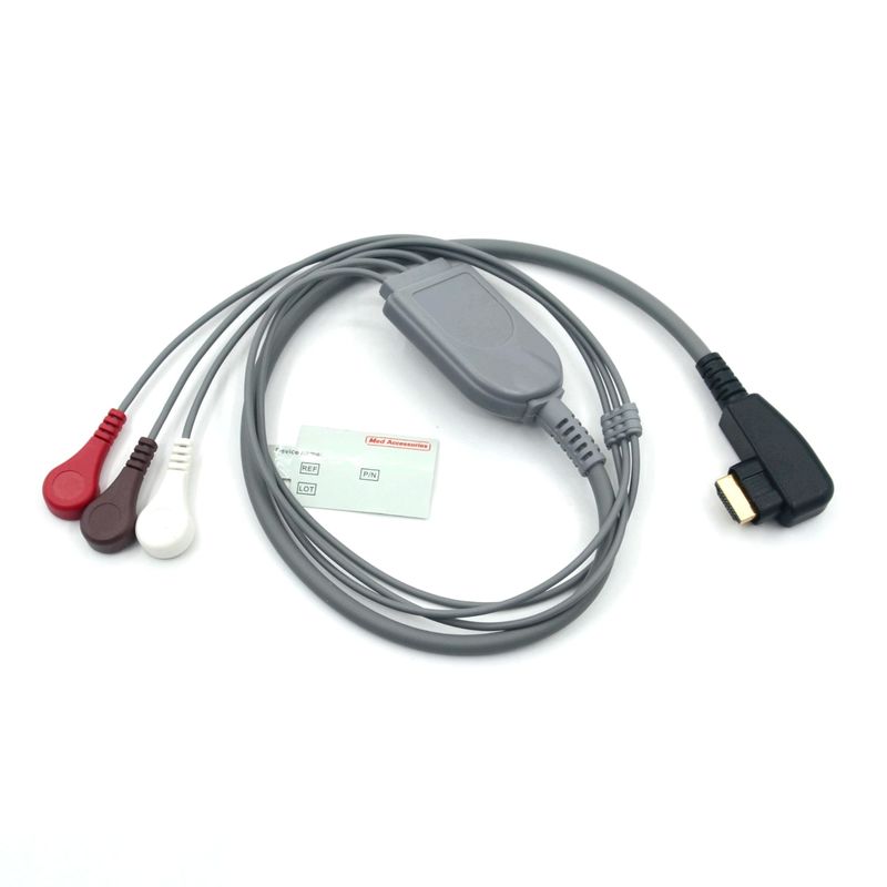 Produksi Profesional Medis DMS ECG Kabel Holter Probe 3Leads Snap AHA/IEC untuk DMS300