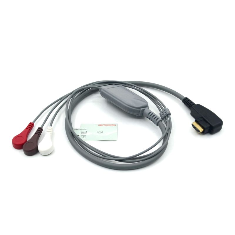 Produksi Profesional Medis DMS ECG Kabel Holter Probe 3Leads Snap AHA/IEC untuk DMS300