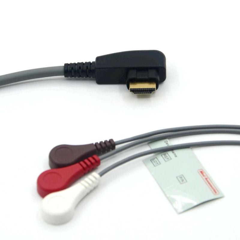 Produksi Profesional Medis DMS ECG Kabel Holter Probe 3Leads Snap AHA/IEC untuk DMS300