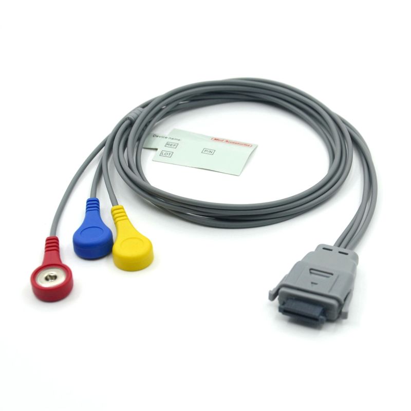 Kabel EKG Holter 5 Lead Edan SE-2003 yang Kompatibel Dengan Jepretan Digunakan untuk Dewasa/Pediatrik