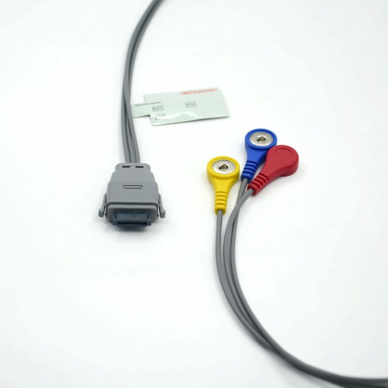 Kabel EKG Holter 5 Lead Edan SE-2003 yang Kompatibel Dengan Jepretan Digunakan untuk Dewasa/Pediatrik