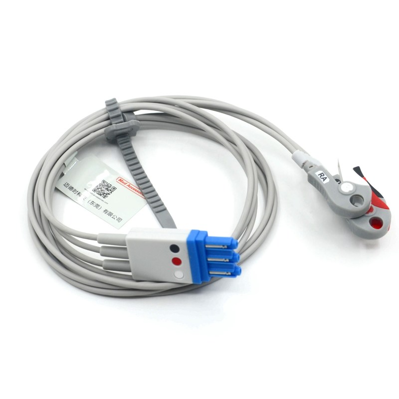 Kabel Lead ECG 3-lead Philips yang Kompatibel Dengan Grabber Warna AHA CE&ISO13485