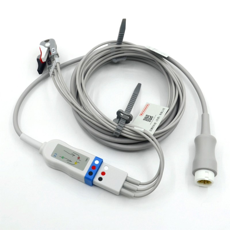 Kabel Lead ECG 3-lead Philips yang Kompatibel Dengan Grabber Warna AHA CE&ISO13485