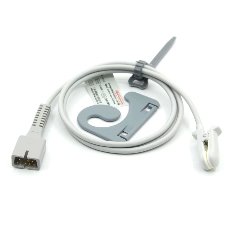 Aksesori Monitor Produsen yang Dapat Digunakan Kembali Kompatibel Nellcor PM-50,PM-60 NPB 40 Sensor SpO2 Klip Telinga 7-Pin
