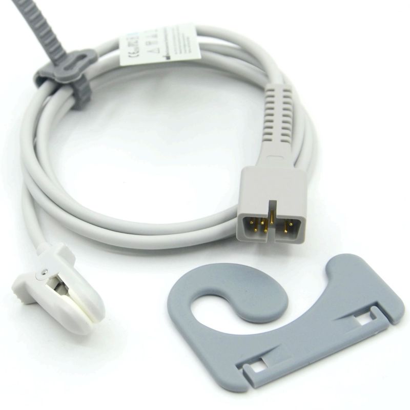 Aksesori Monitor Produsen yang Dapat Digunakan Kembali Kompatibel Nellcor PM-50,PM-60 NPB 40 Sensor SpO2 Klip Telinga 7-Pin