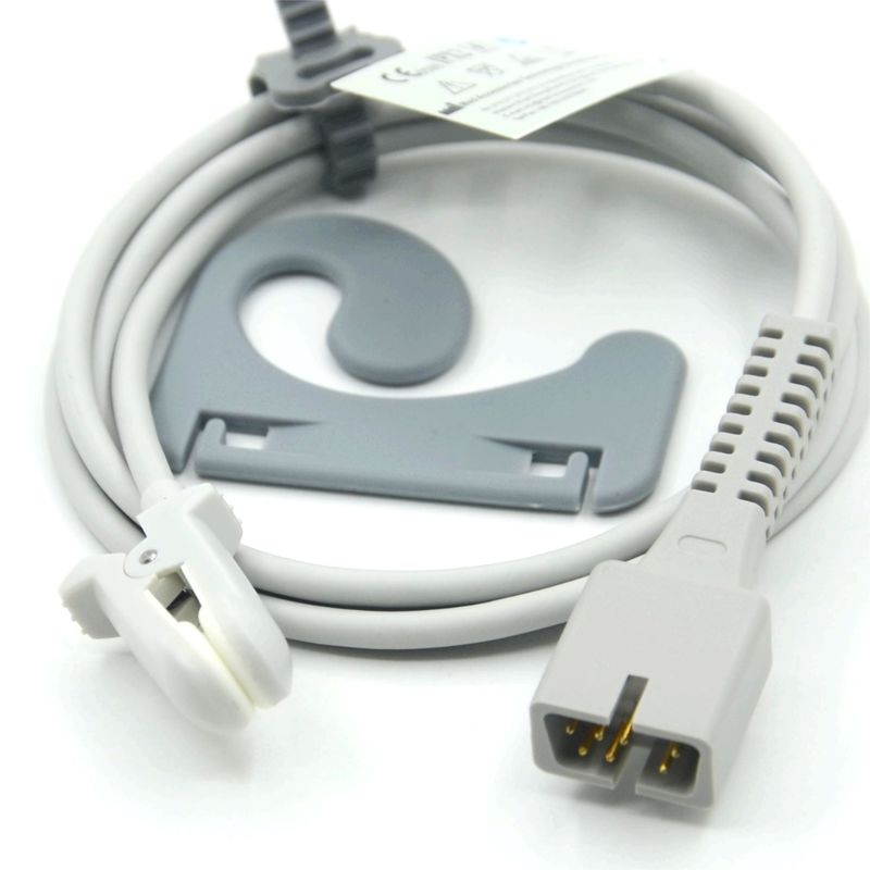 Aksesori Monitor Produsen yang Dapat Digunakan Kembali Kompatibel Nellcor PM-50,PM-60 NPB 40 Sensor SpO2 Klip Telinga 7-Pin