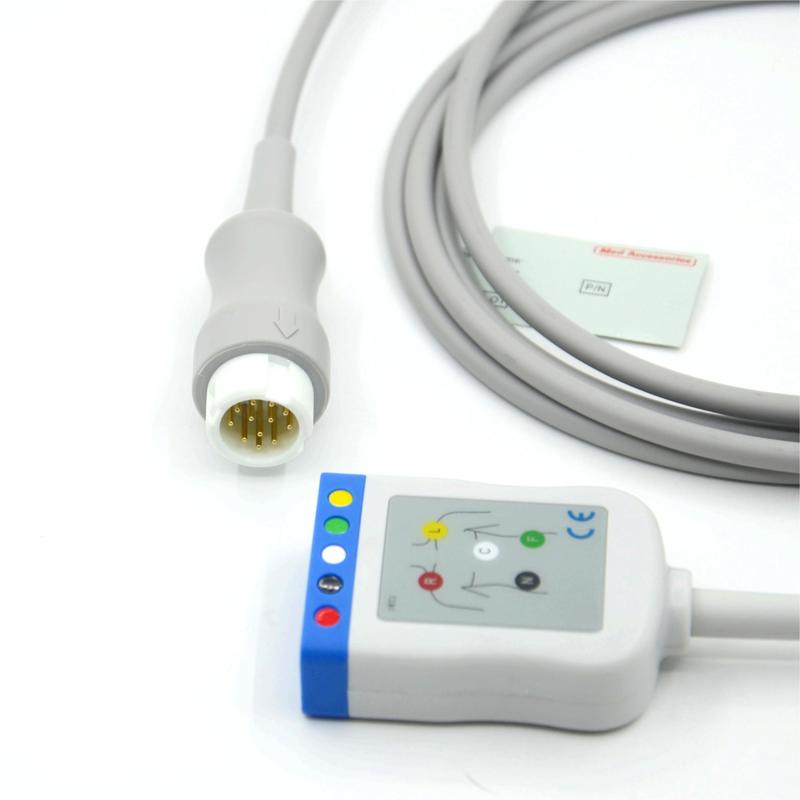 Peralatan Medis OEM Kompatibel dengan HP 5 Leads IEC 12 Pin Kabel Trunk Monitor EKG